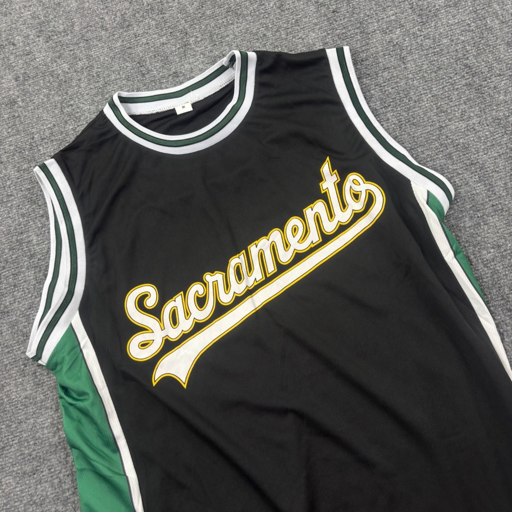 BDA Sports Sacramento A's Jersey Size‎ Medium Black Green Mesh Baseball Men's